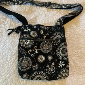 Black thirty-one paisley crossbody bag